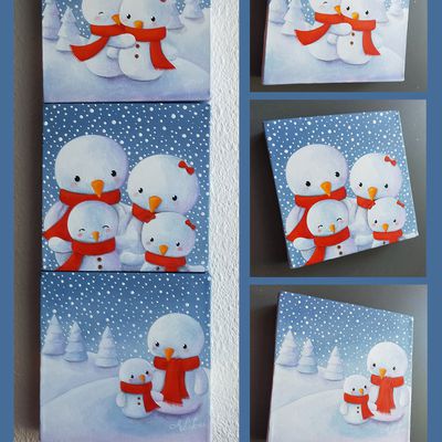 Peinture acrylique sur toile : Hiver enchanté (vendu/sold)