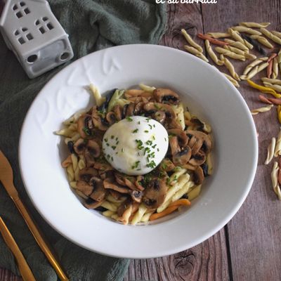 Trofie aux champignons et sa burrata