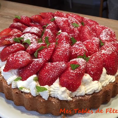 Tarte aux fraises, moule tarte renversée