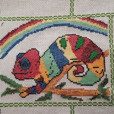 Case F du Plaid Balade au Zoo , Caméléon termine en beauté