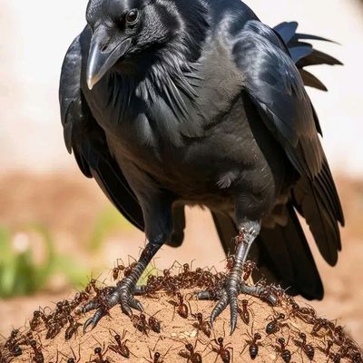 QAND LE CORBEAU SE SENT MALADE... IL CHERCHE DES FOURMIS