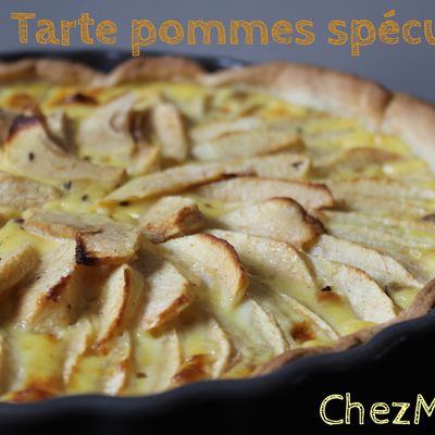 Tarte fondante aux pommes et aux spéculoos.