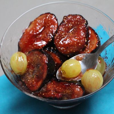 Figue et raisin rôti aux poivre et aux miel